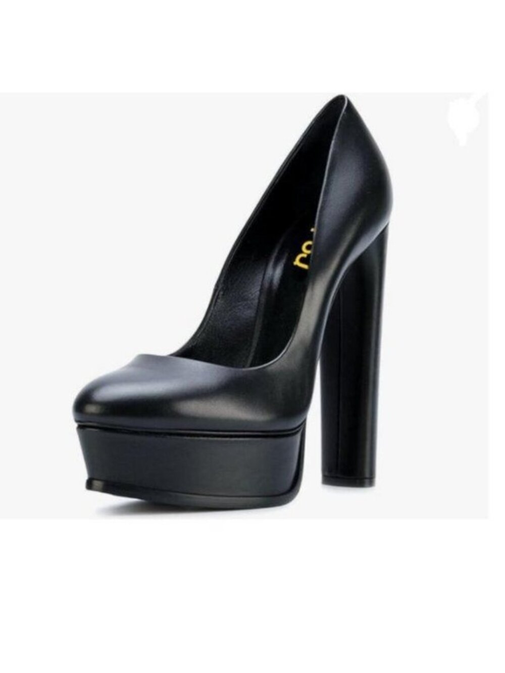 FSJ Black Classic Chunky High Heels Pumps Platform Closed Toe Sexy Slip On Shoes